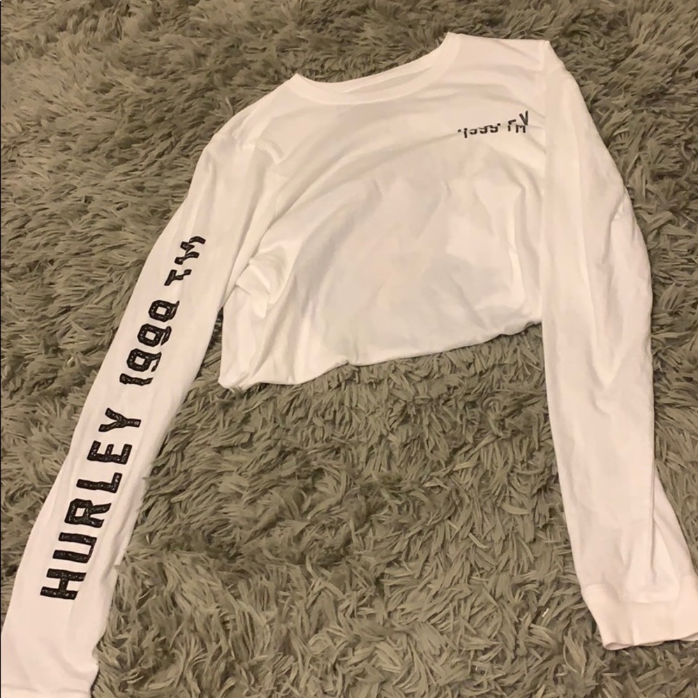 white longsleeve hurley tshirt , crazy design